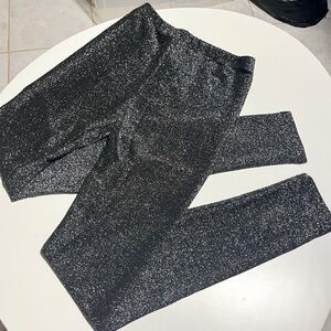 Silver glittery sparkling leggings